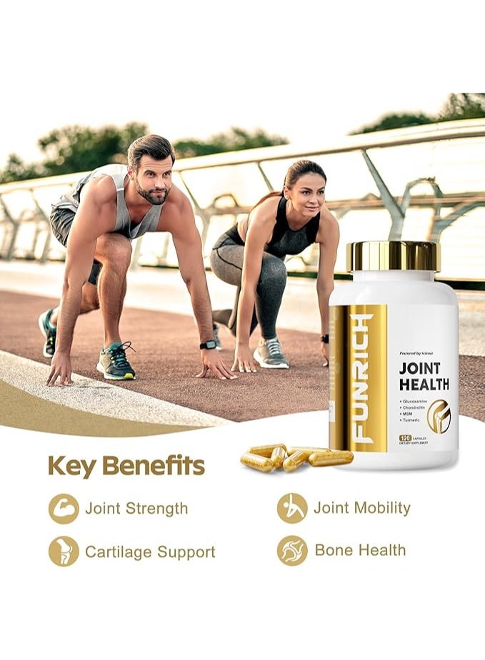 FUNRICH Glucosamine Chondroitin MSM 2100mg- Joint Support Supplement for Women and Men with MSM, Turmeric & Boswellia, for Cartilage, Joint Comfort and Flexibility - 90 Capsules - Image 4
